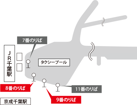 千葉県自治研修センターバス乗り場拡大図